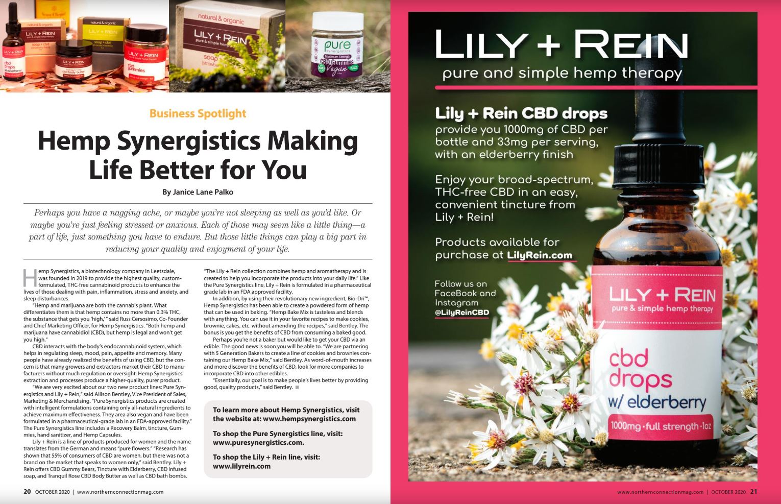 Hemp Synergistics featured in Northern Connection Magazine